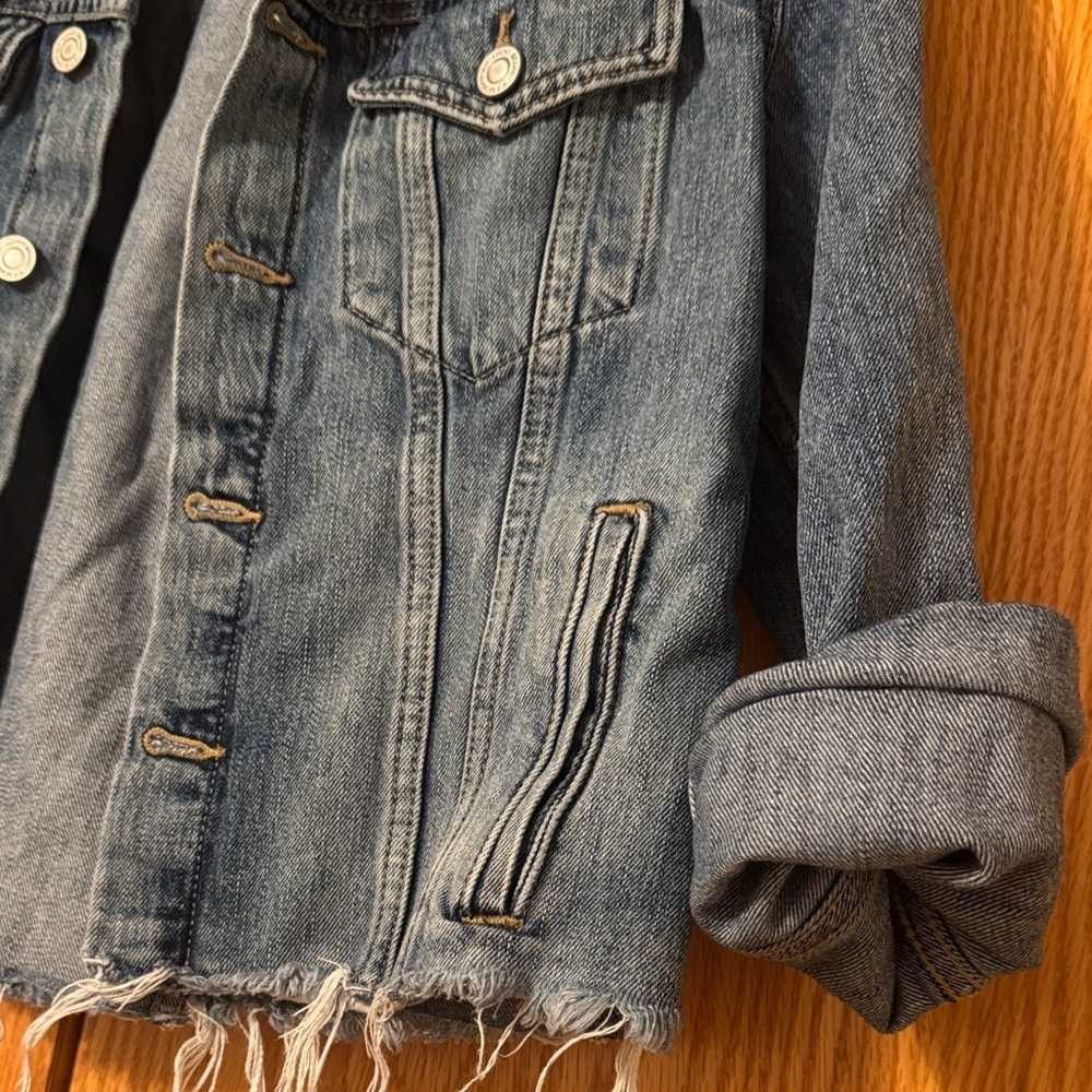 Lucky Brand Distressed Blue Jean Jacket - Picture 4 of 7